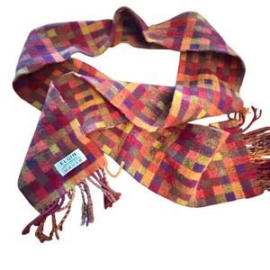 Elgin Vintage Unisex Fringe Warm 100% Lambswool Wool Scotland Neck Scarf 5x64"